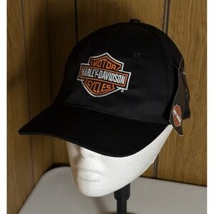 NWT Harley Davidson Embroidered Logo Adjustable Hat Cap‎ Black Orlando Florida